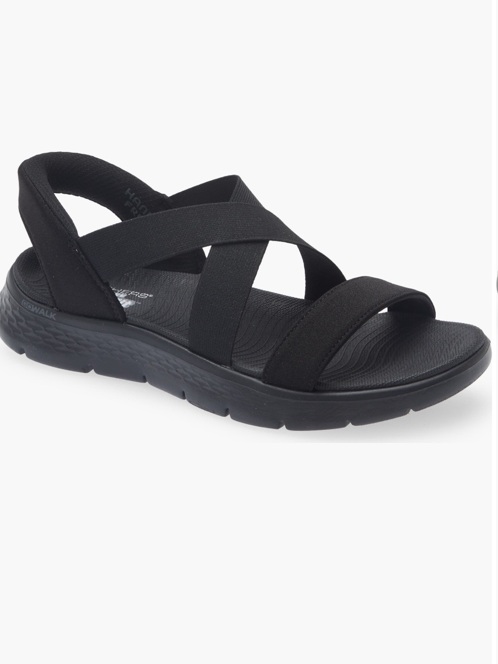 NWT Skechers Women's Go Walk Flex Hands Free Glimmer Up Sandal Black Sz. 8